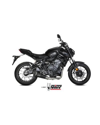 Full system Mivv Delta Race Black Euro5 black stainless steel exhaust for Yamaha MT-07 / FZ-07 2021 - 2023