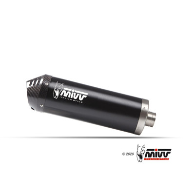 MIVV | Slip-On exhaust OVAL Stainless Black for Benelli Leoncino 500 2025 -